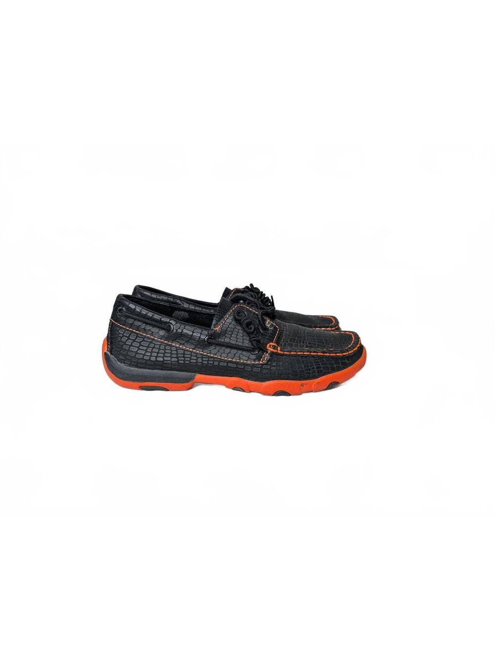Twisted X Women's Black and Orange Driving Moccasins Size 8